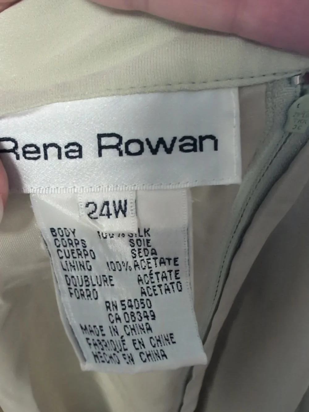 Rena Rowan 100% Silk Straight Skirt Sage Green Size 24W